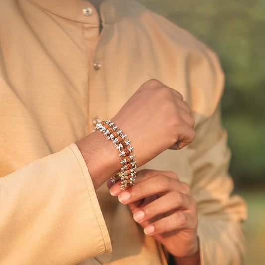 Gold Plated Rudraksha Bracelet – Spiritual Energy & Protection Band