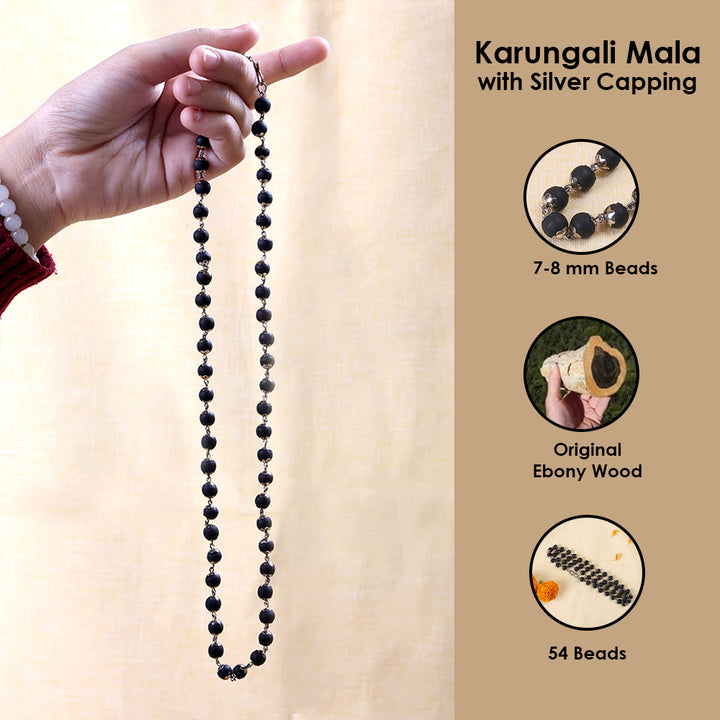 Karungali Malai Silver Capped