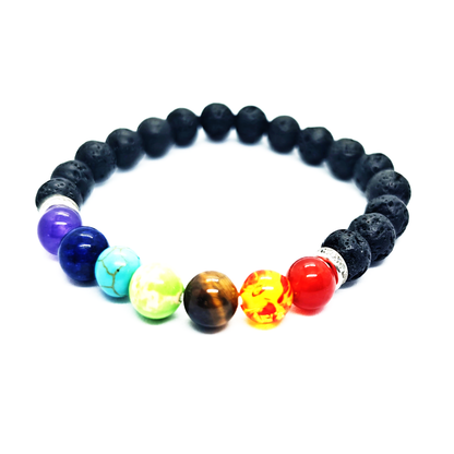 7 Chakra Lava Regular Bracelet