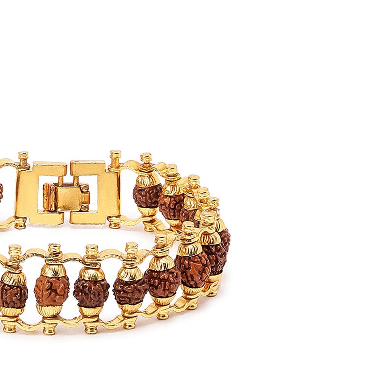 Gold Plated Rudraksha Bracelet