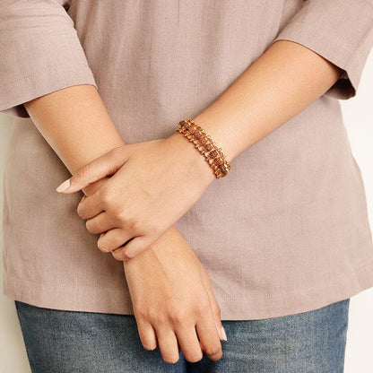 Gold Plated Rudraksha Bracelet
