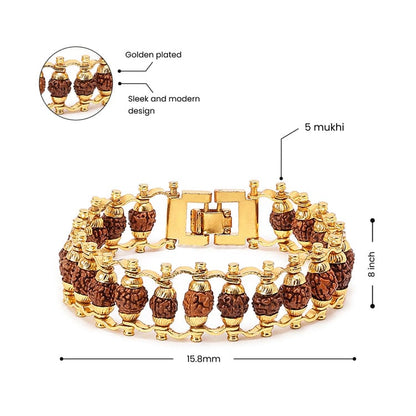 Gold Plated Rudraksha Bracelet