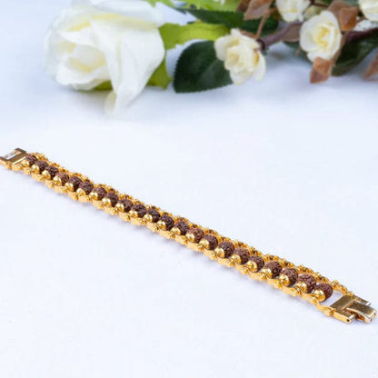 Gold Plated Rudraksha Bracelet